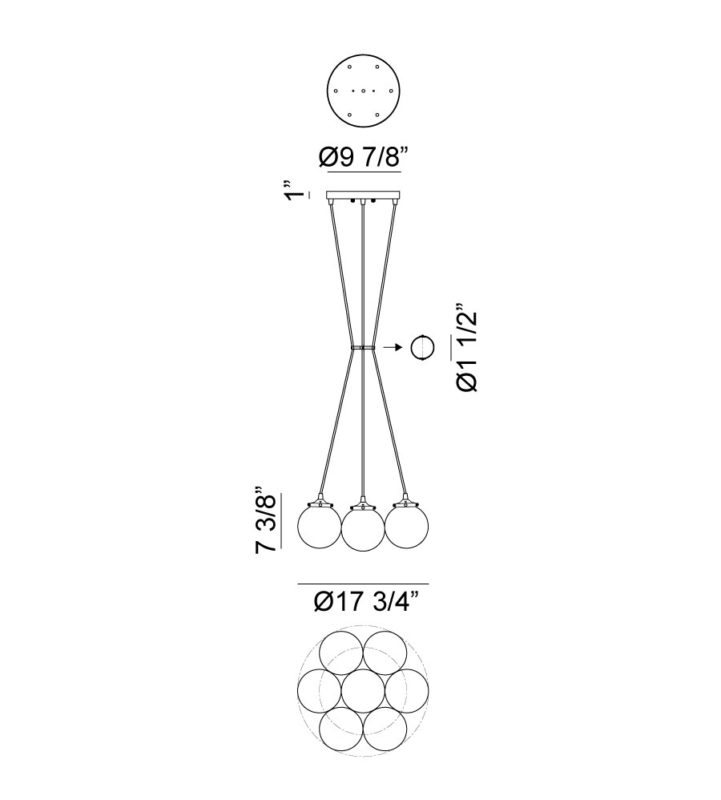 Luminaire suspendu | THE BOUGIE - Laiton — Abat-jour fermé