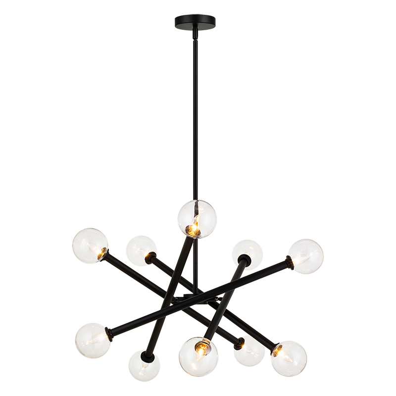 Luminaire suspendu | MATCHSTIX - Noir — Abat-jour fermé
