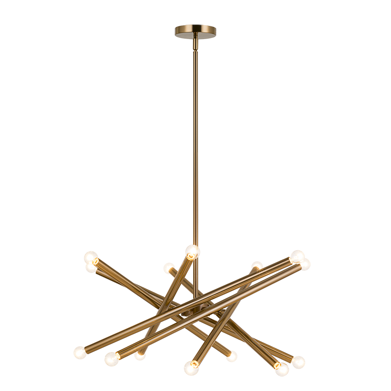 Luminaire suspendu | MATCHSTIX - Laiton — Abat-jour fermé