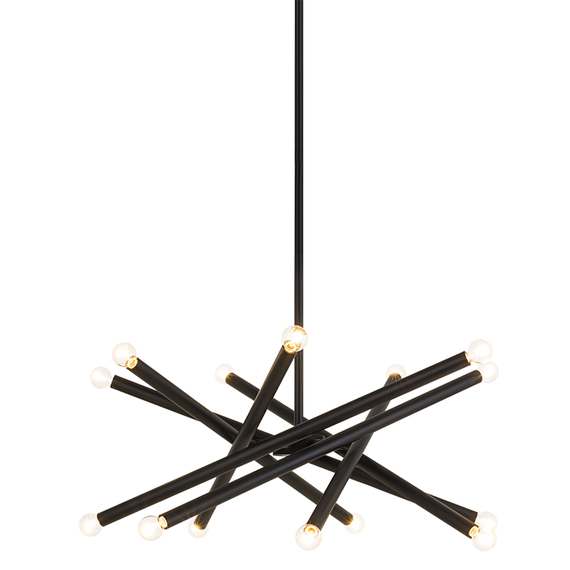 Luminaire suspendu | MATCHSTIX - Noir — Abat-jour ouvert