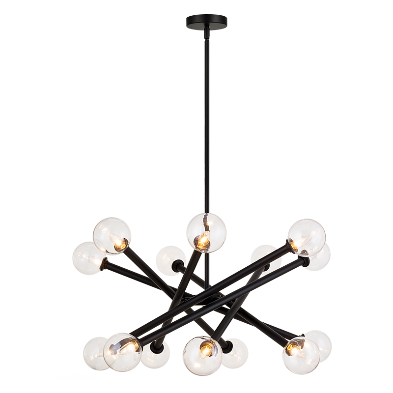 Luminaire suspendu | MATCHSTIX - Noir — Abat-jour fermé