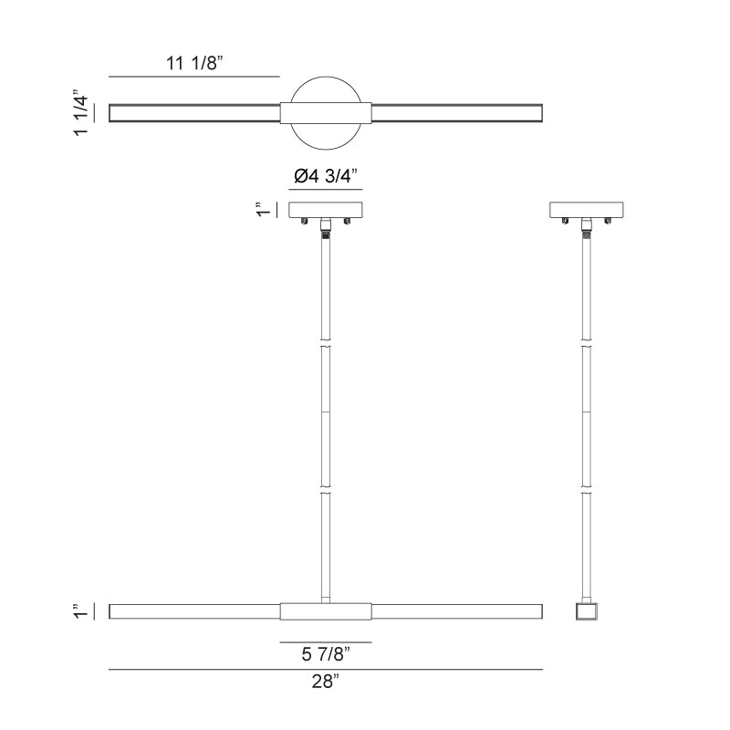 Luminaire suspendu | LINEARE - Noir et laiton