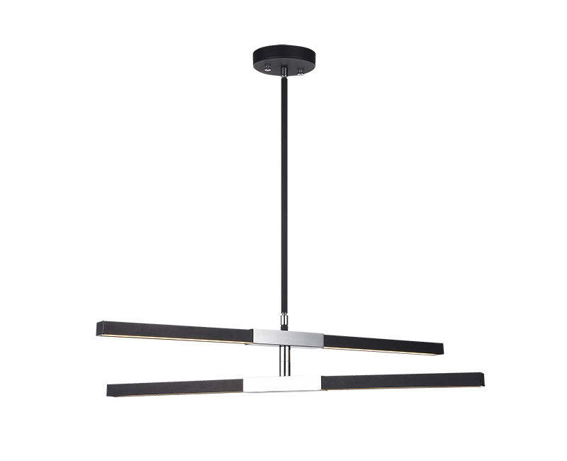 Luminaire suspendu | LINEARE - Noir et chrome