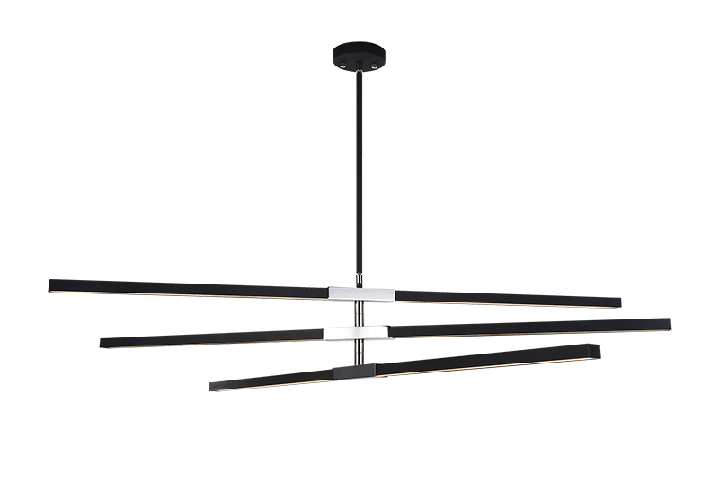 Luminaire suspendu | LINEARE - Noir et chrome