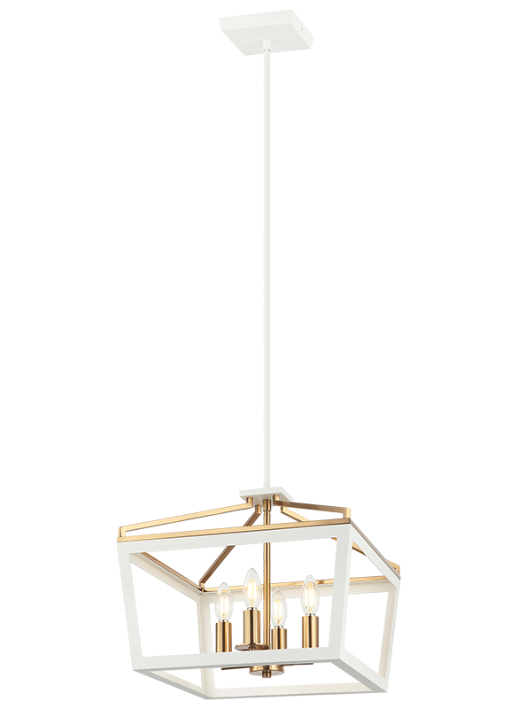 Luminaire suspendu | MAVONSHIRE - Blanc et laiton