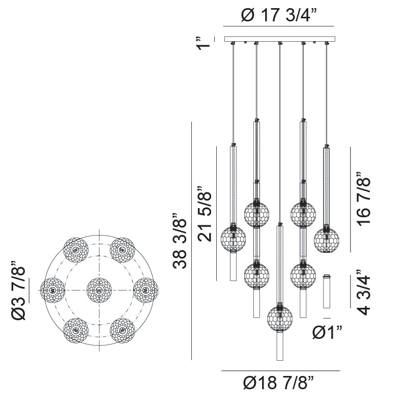 Luminaire suspendu | WINDCHIMER - Laiton