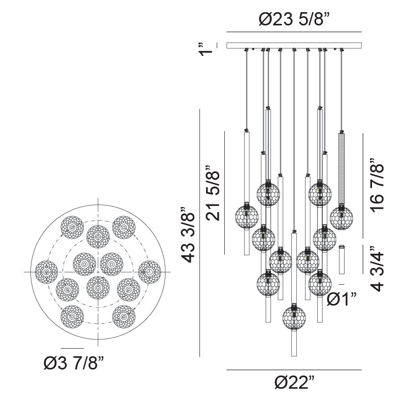 Luminaire suspendu | WINDCHIMER - Laiton