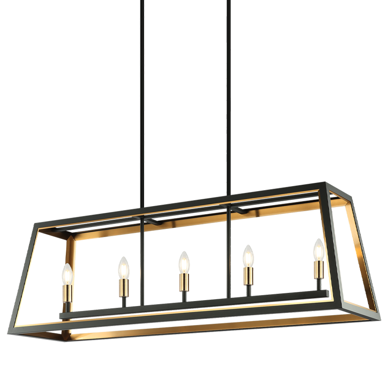 Luminaire suspendu | ROSALIE - Noir et laiton
