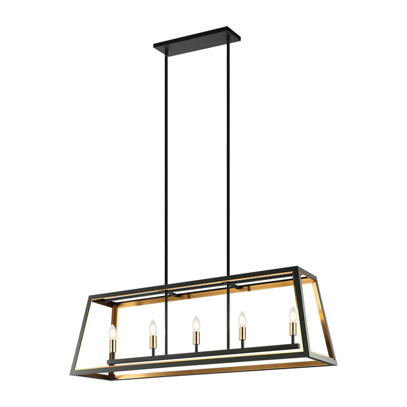 Luminaire suspendu | ROSALIE - Noir et laiton