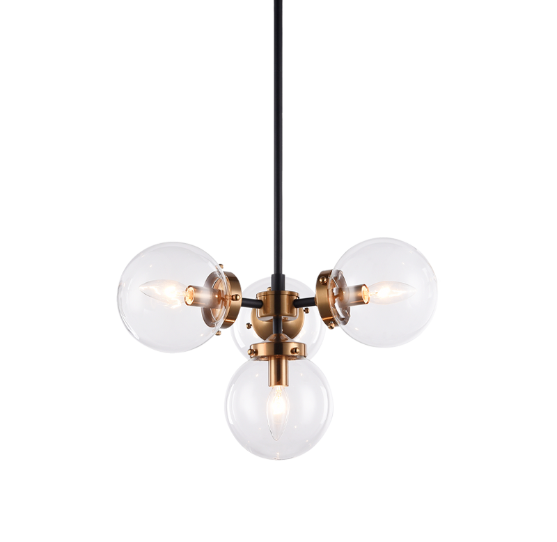 Luminaire suspendu | MARU - Laiton — Abat-jour fermé