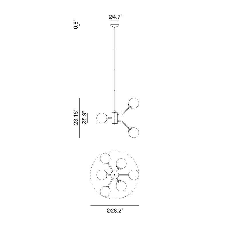 Luminaire suspendu | MARU - Laiton — Abat-jour ouvert