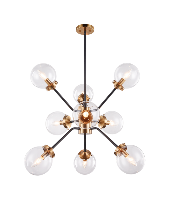 Luminaire suspendu | MARU - Laiton — Abat-jour fermé