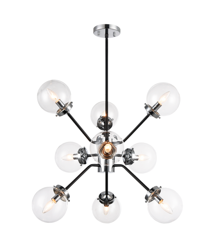 Luminaire suspendu | MARU - Chrome — Abat-jour fermé