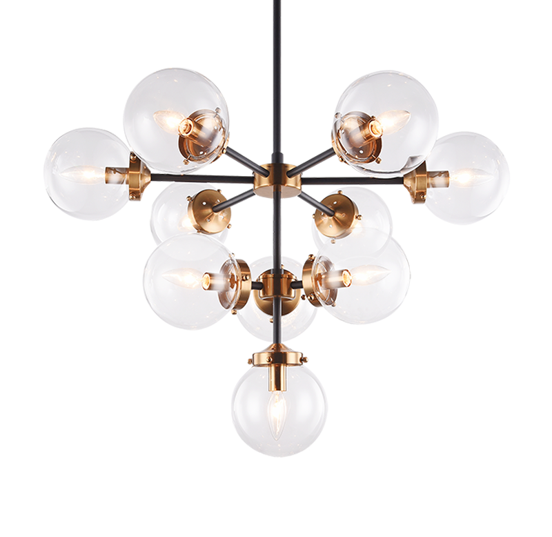 Luminaire suspendu | MARU - Laiton — Abat-jour fermé