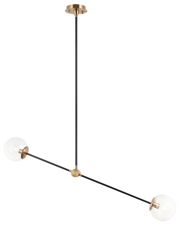 Luminaire suspendu | COSMIC - Laiton — Abat-jour fermé