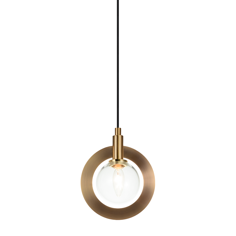 Luminaire suspendu | ASTRO - Laiton — Abat-jour fermé