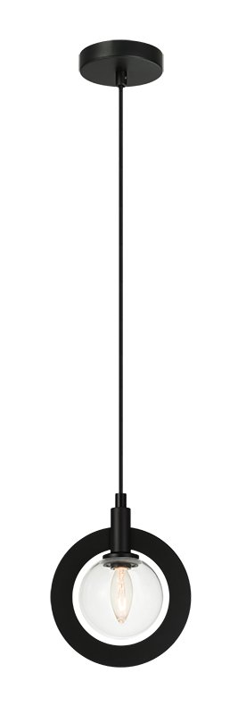 Luminaire suspendu | ASTRO - Noir — Abat-jour fermé