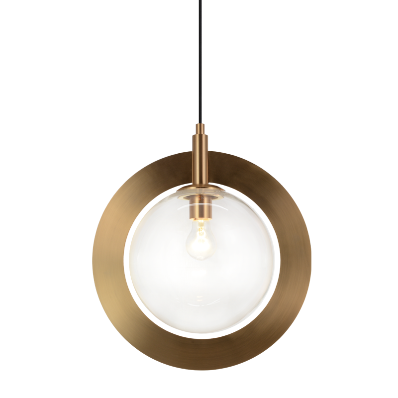 Luminaire suspendu | ASTRO - Laiton — Abat-jour fermé