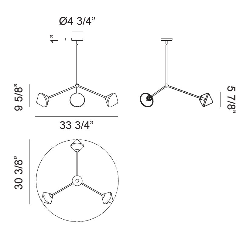 Luminaire suspendu | NOVO - Noir — Abat-jour fermé