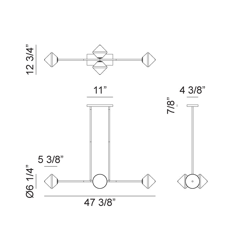 Luminaire suspendu | NOVO - Laiton — Abat-jour fermé