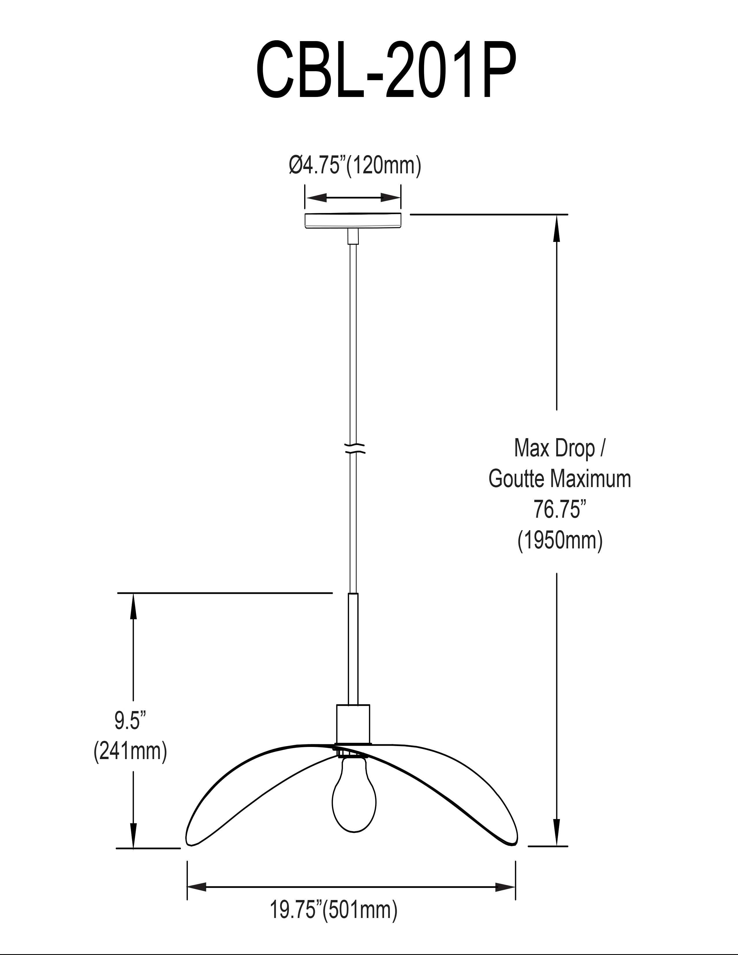 Luminaire suspendu | CHRISTOBEL — 20 po
