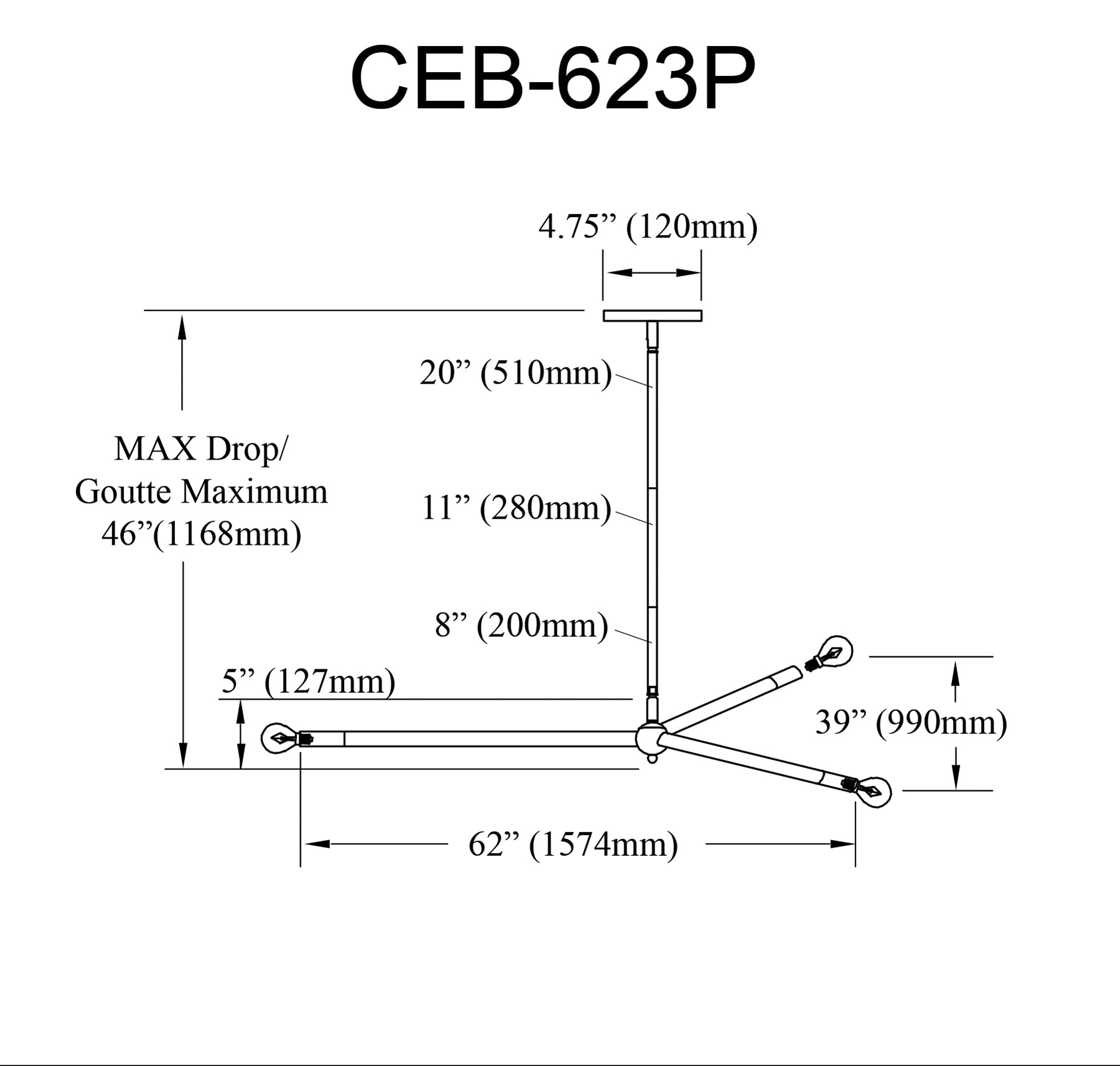 Luminaire suspendu | CERBERUS — 62 po