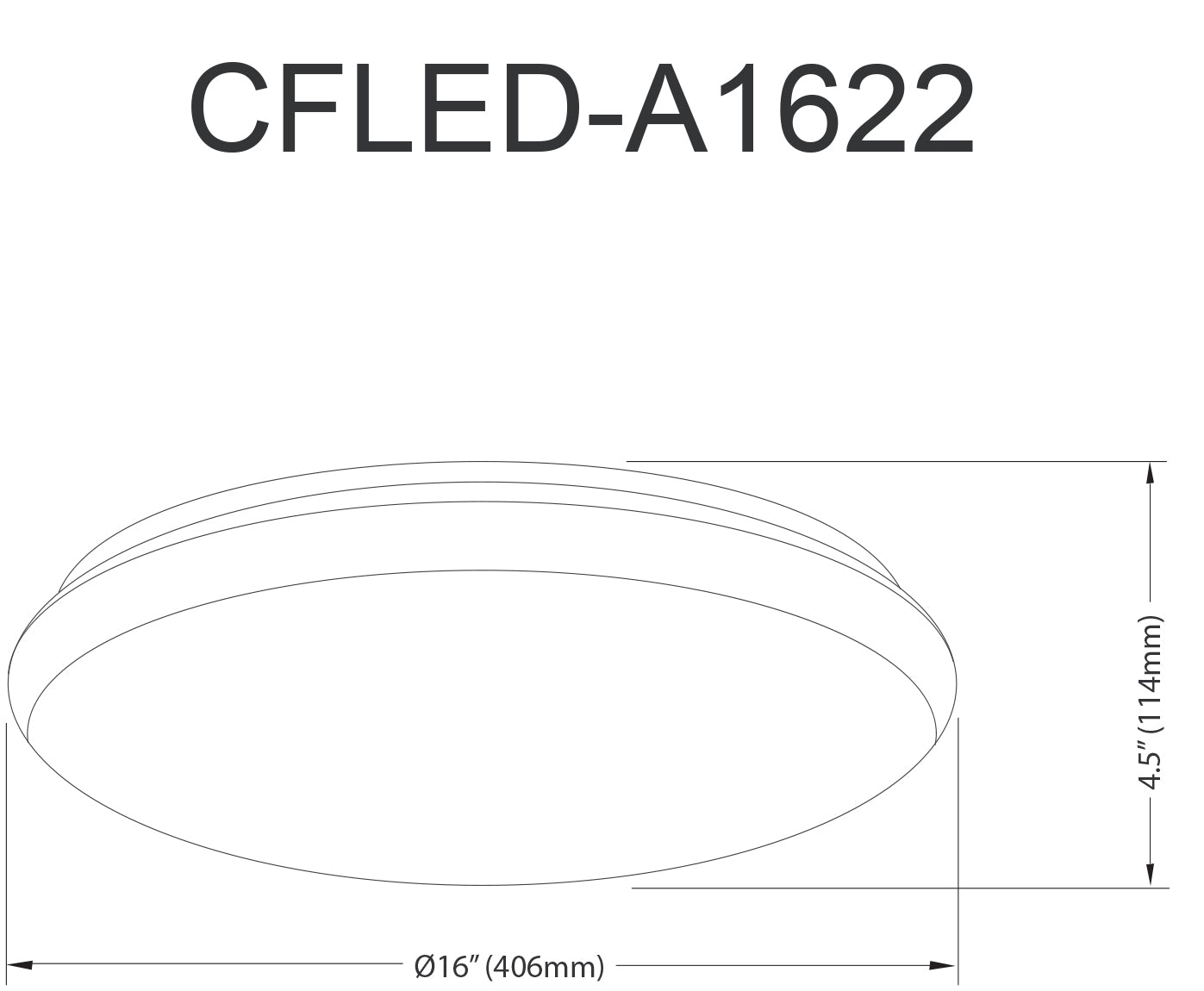 Plafonnier Blanc | LED — 16 po × 4 po (CFLED-A1622)