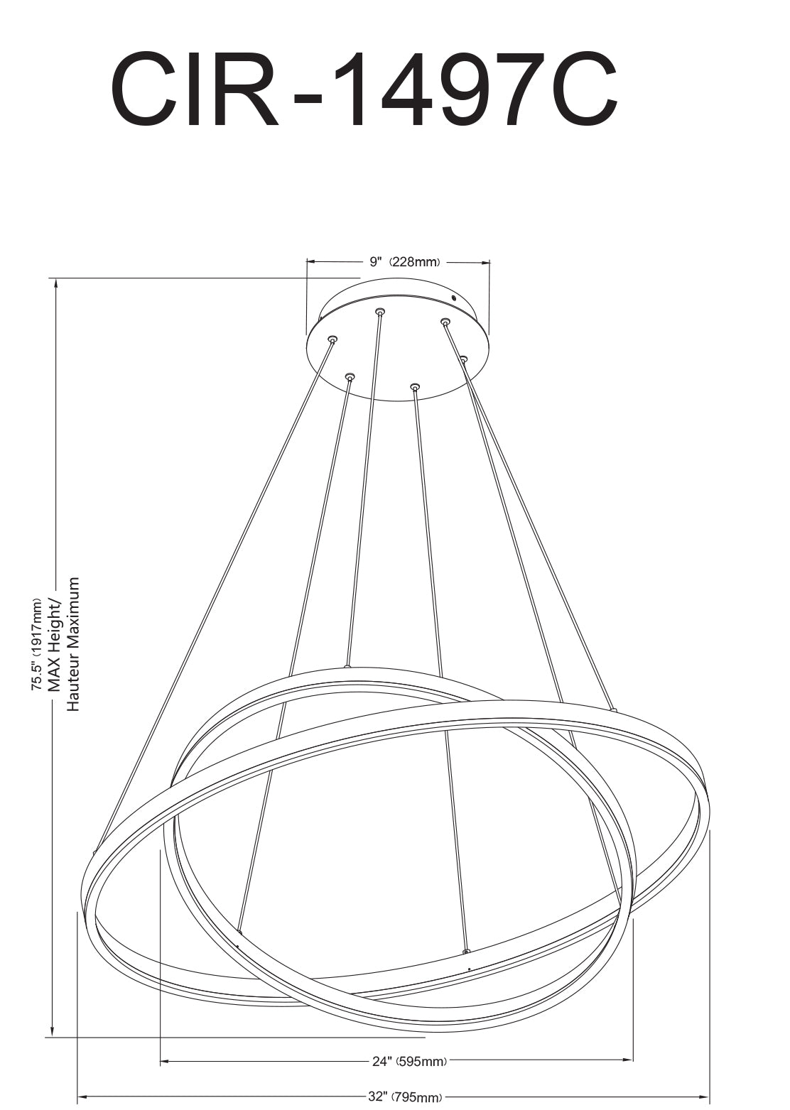 Luminaire suspendu Laiton vieilli | CIRCULO