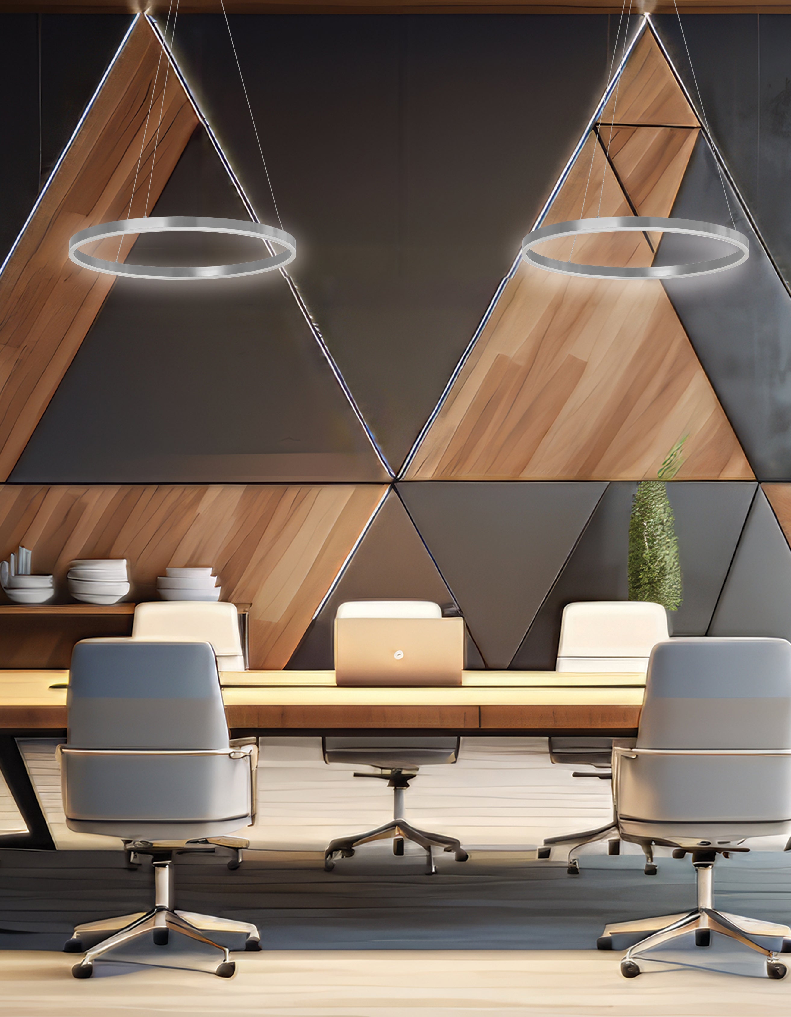 Luminaire suspendu | CIRCULO — 24 po × 2 po (CIR-2434C-5CCT)