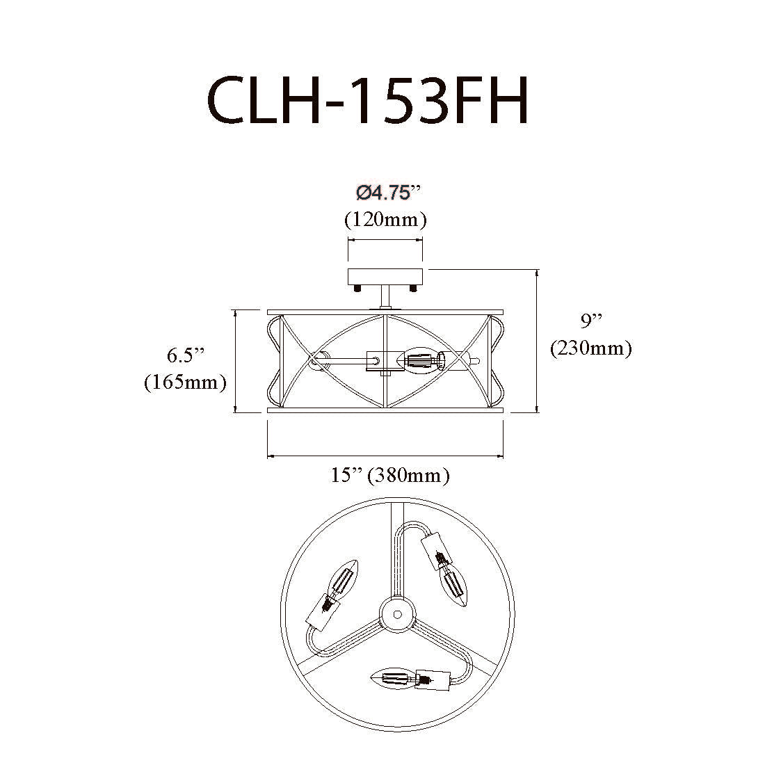 Plafonnier Laiton vieilli | CALAH