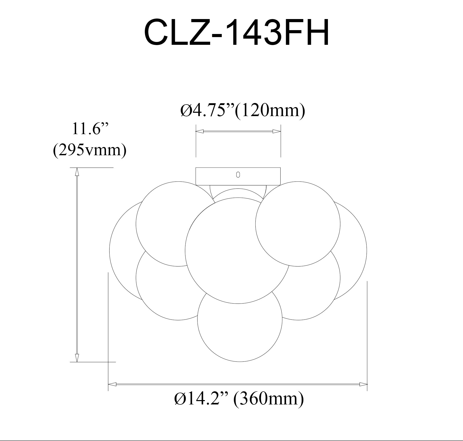Plafonnier Transparent — Laiton vieilli | CHARLIZE