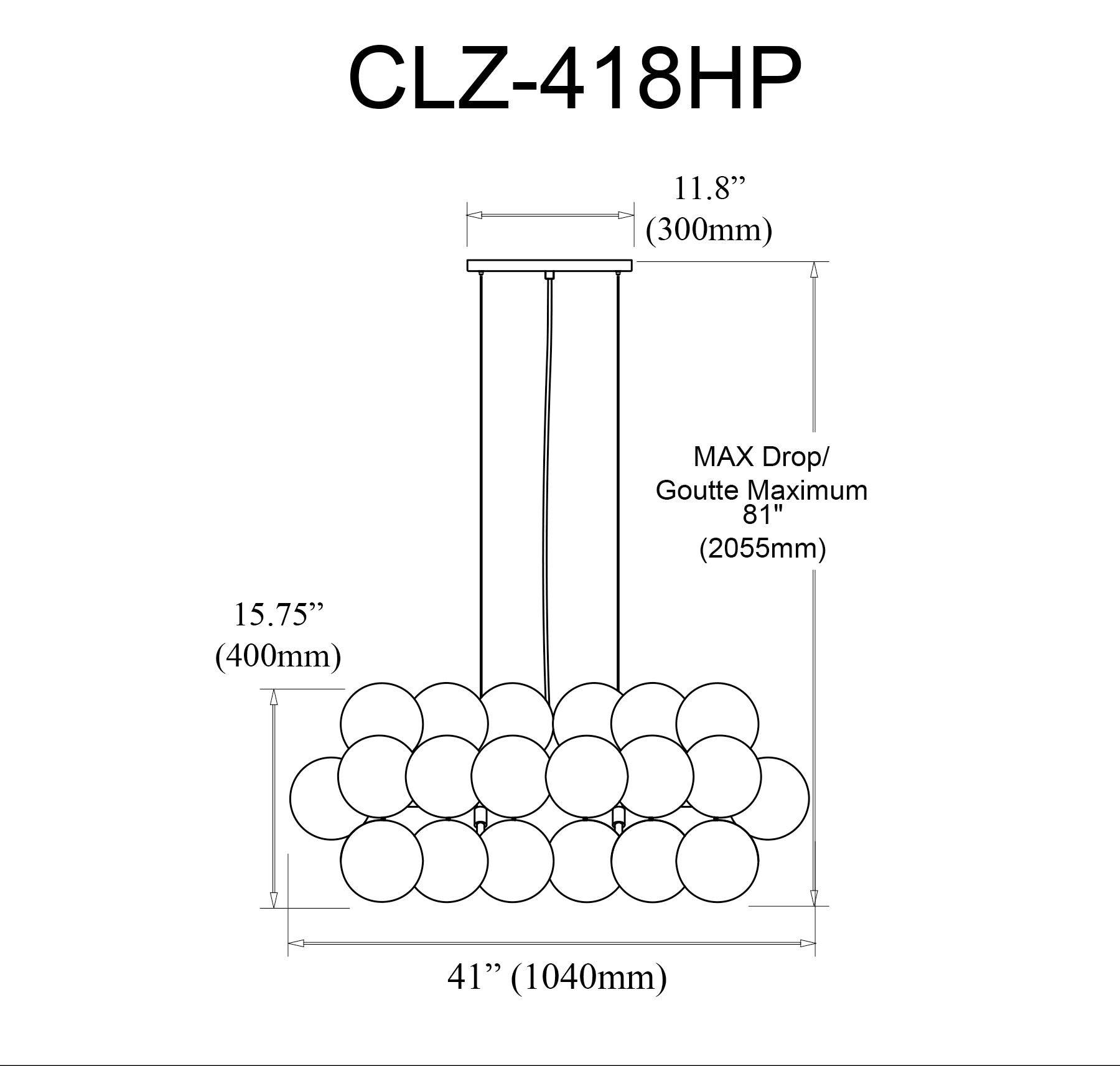 Luminaire suspendu | CHARLIZE — 41 po