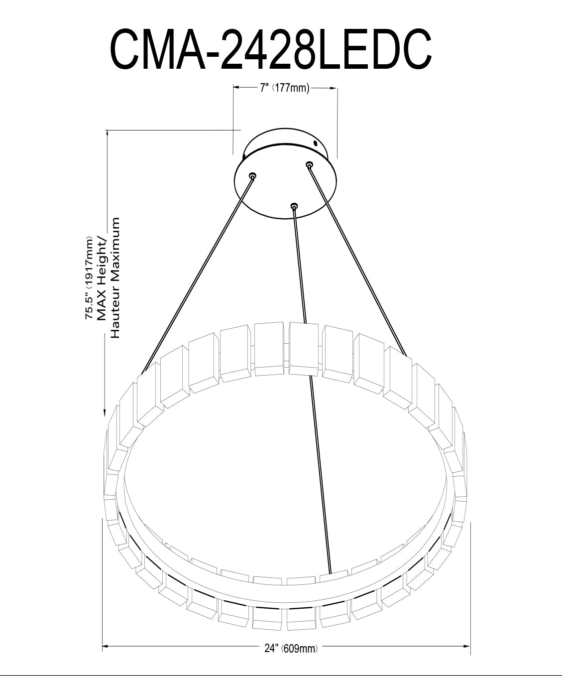 Luminaire suspendu | CAMILA — 24 po