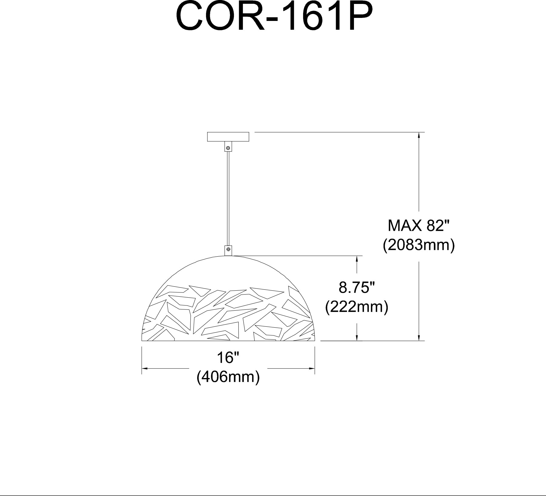 Luminaire suspendu | CORAL — 16 po