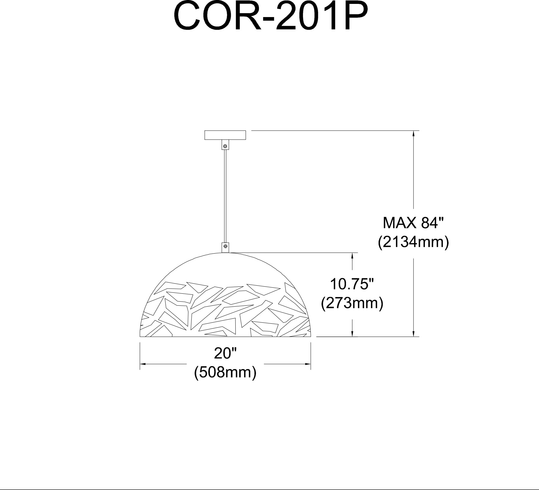 Luminaire suspendu | CORAL — 20 po