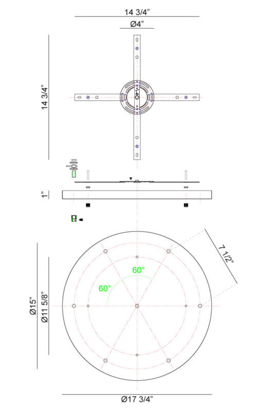 Accessoire | MULTI CEILING CANOPY (LINE VOLTAGE) - Blanc