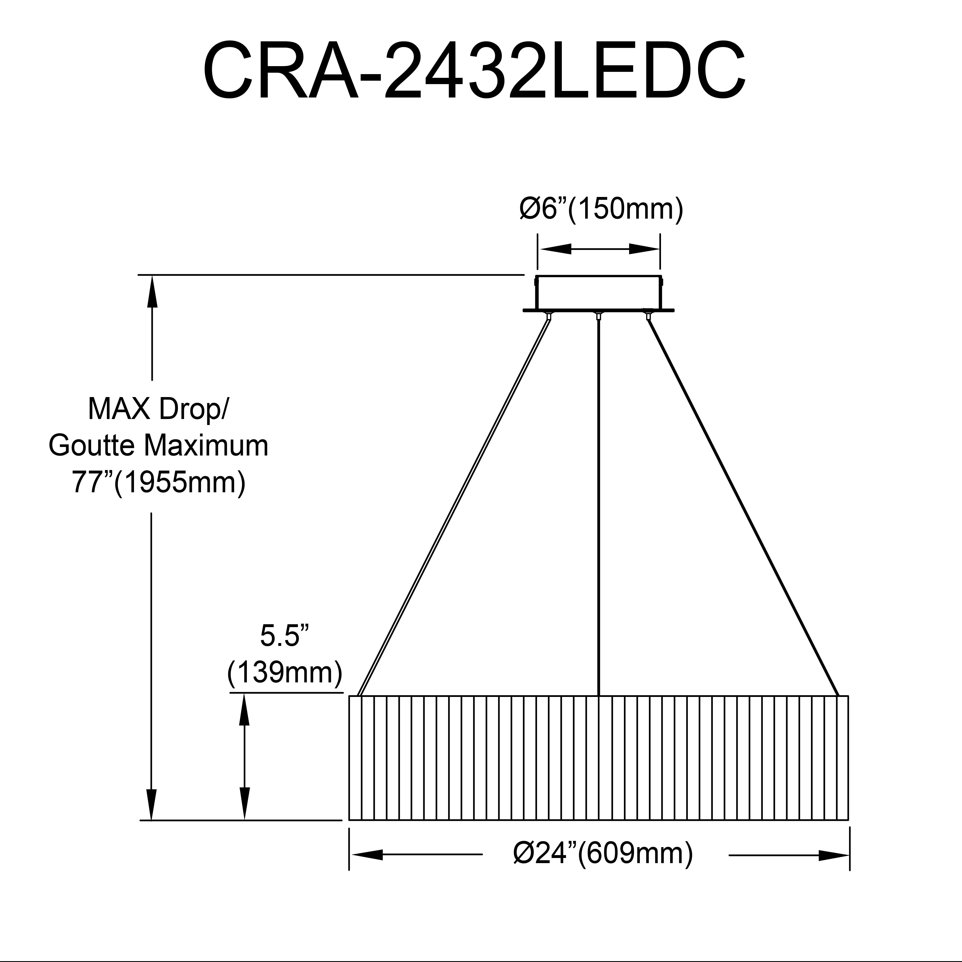 Luminaire suspendu Blanc | CARLA — 24 po