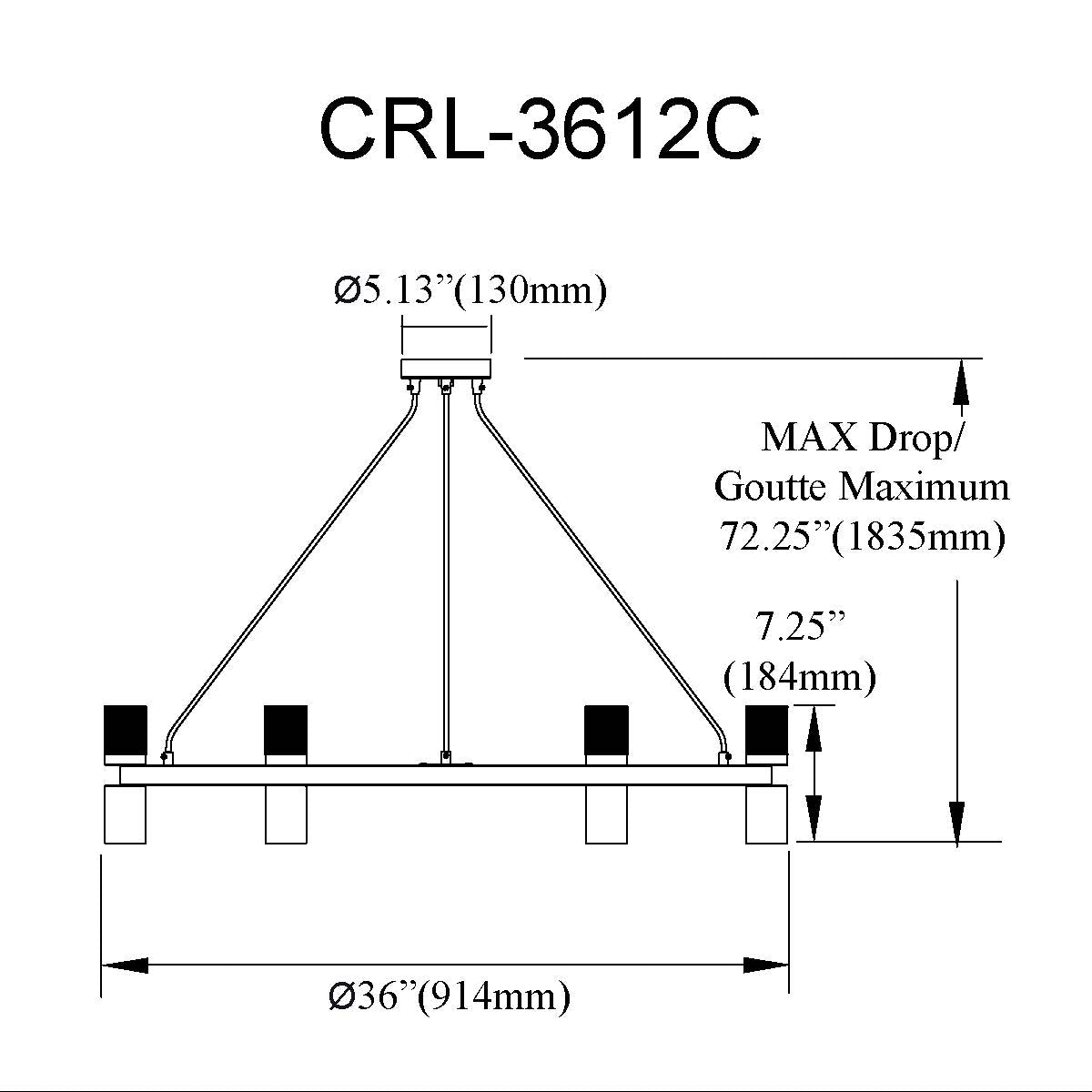 Luminaire suspendu | CERELIA — 36 po