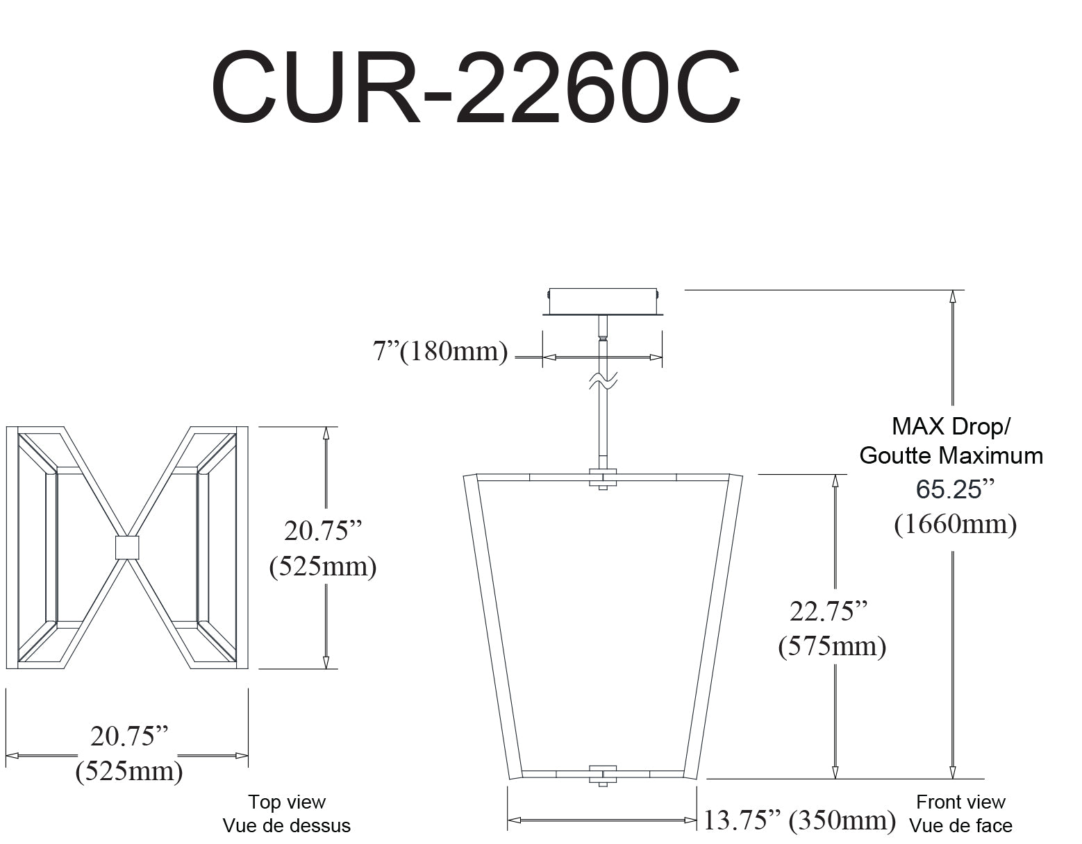 Luminaire suspendu | CURANT — 21 po