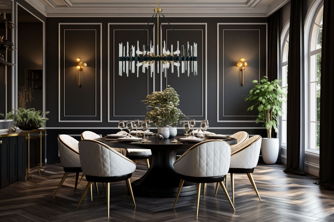 SANTIAGO Chandelier Noir, Or - 1-1934-12-143 | SAVOYS