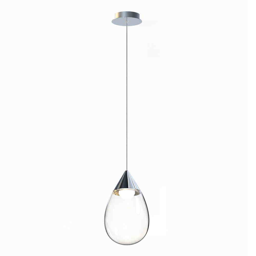DEWDROP Suspension simple Chrome DEL INTÉGRÉ - E21562-18PC | MAXIM/ET2