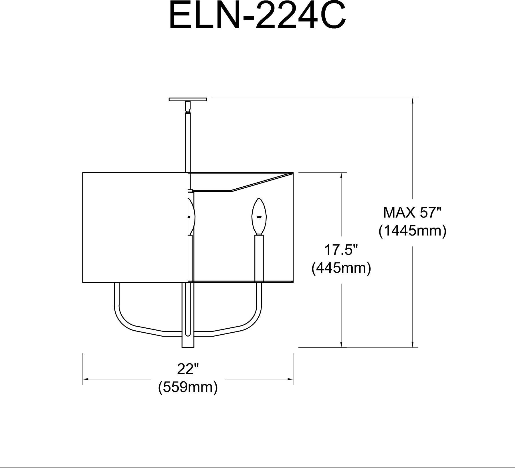 Luminaire suspendu Blanc | ELEANOR — 22 po