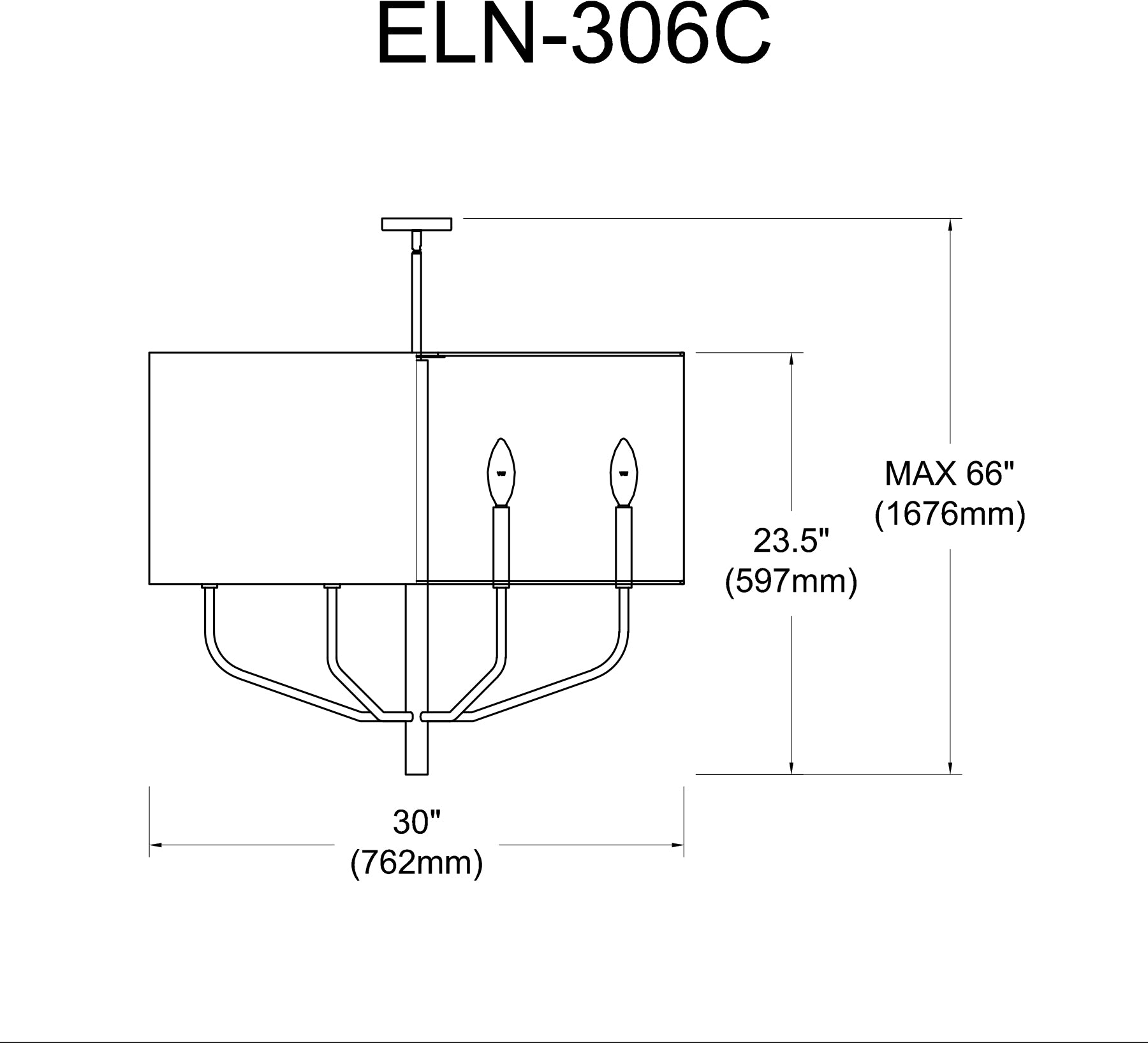 Luminaire suspendu Blanc | ELEANOR — 30 po