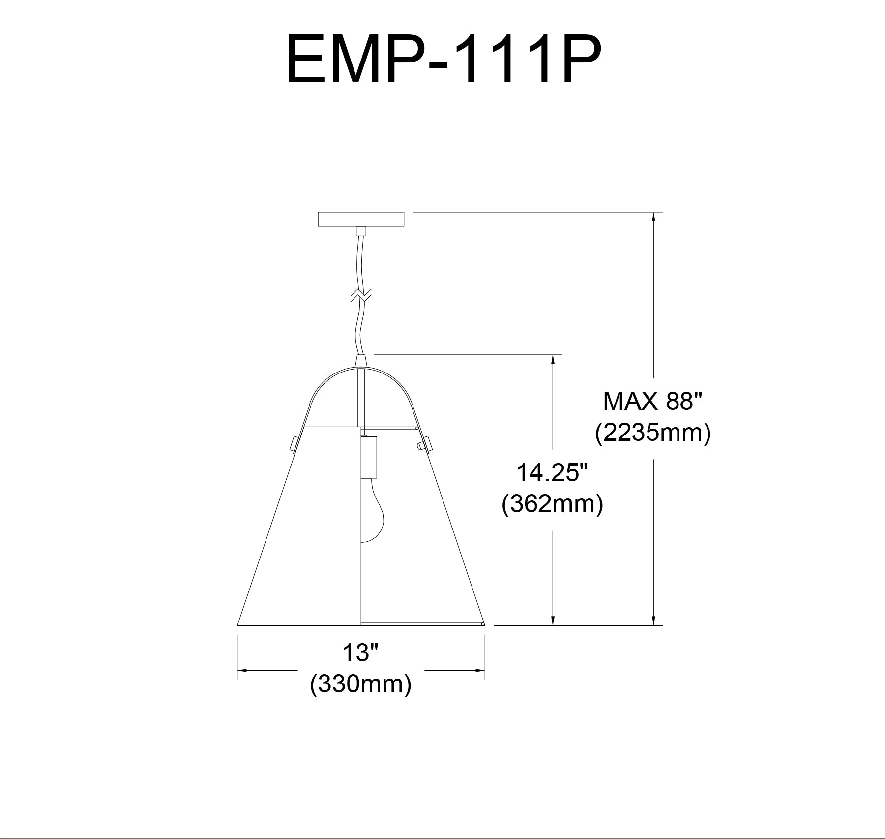 Luminaire suspendu | EMPEROR — 13 po