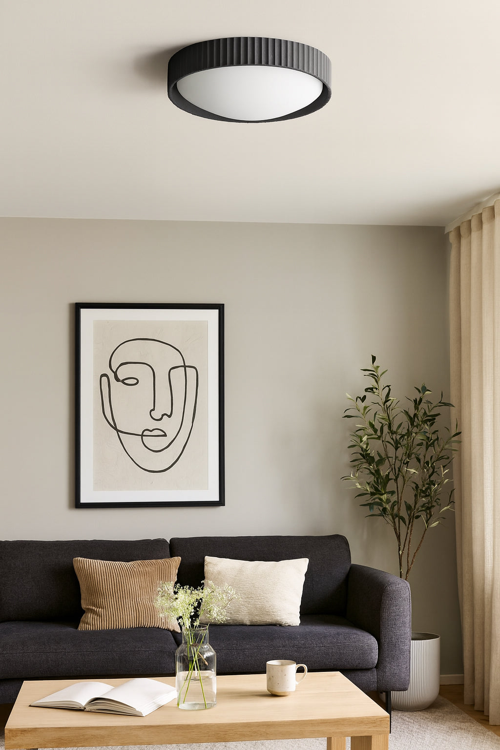 Plafonnier Noir mat | FABIANA