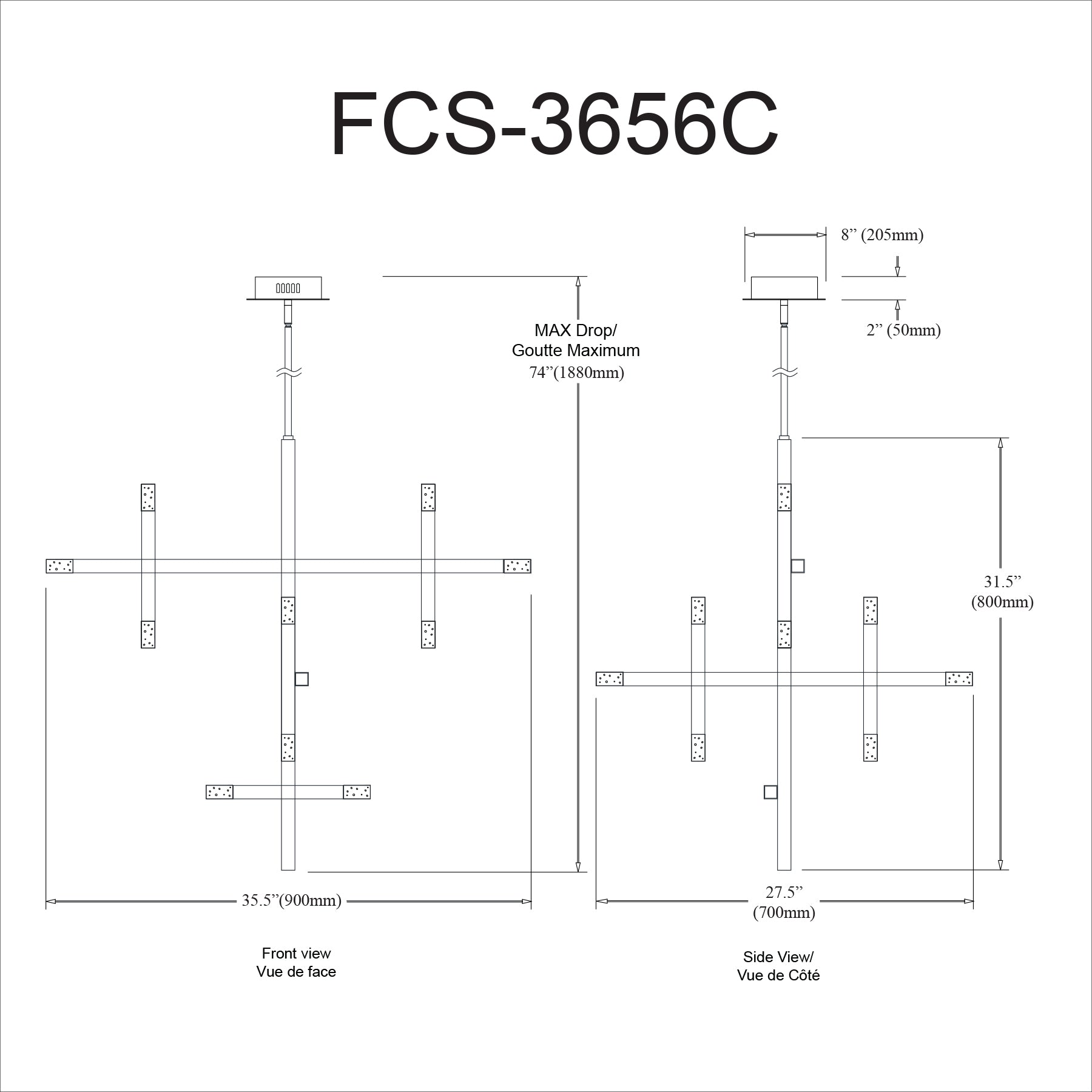 Luminaire suspendu | FRANCESCA — 36 po