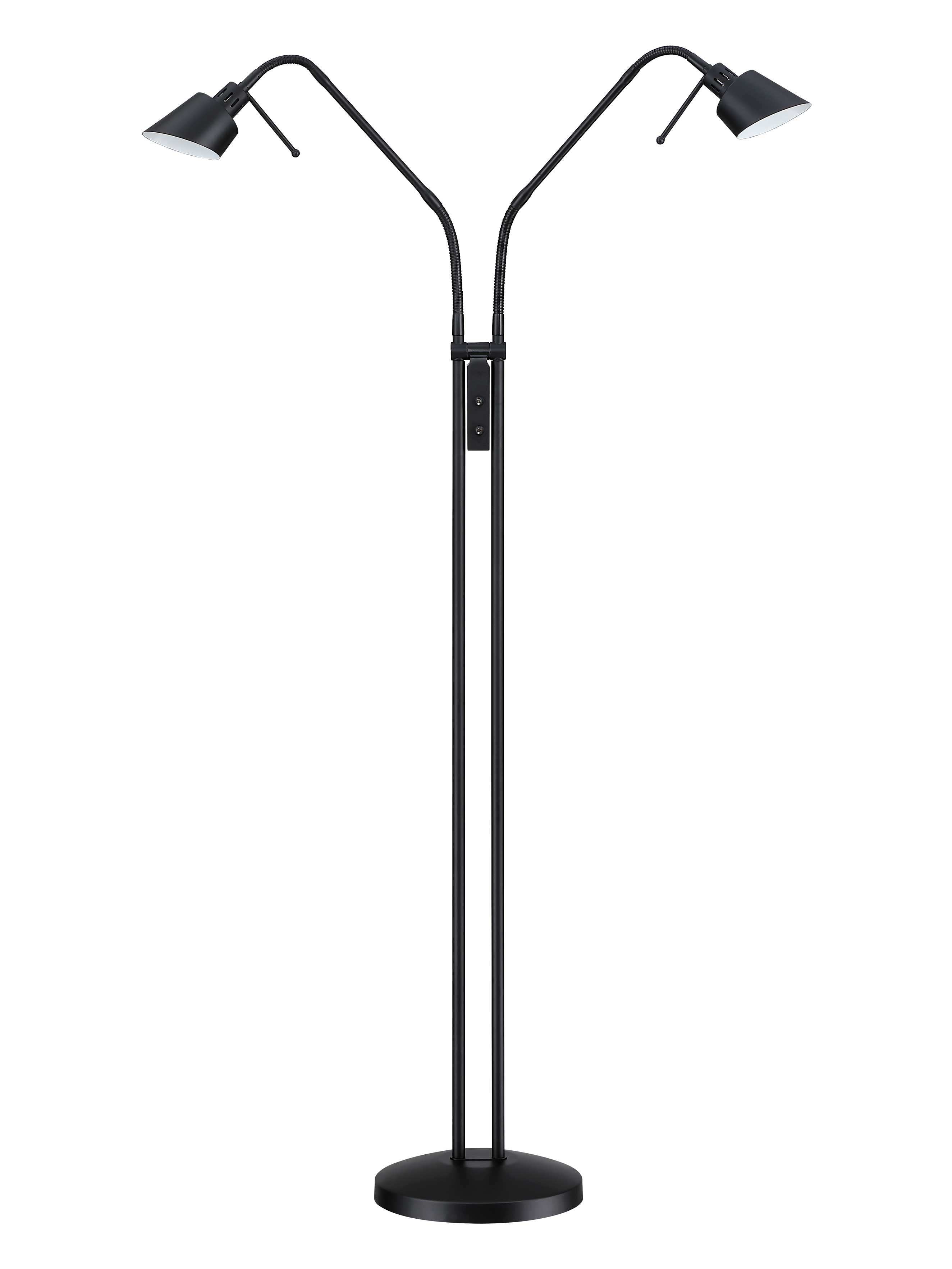 OSLO TWINS Floor lamp Black - FL4048-2-BLK | KENDAL