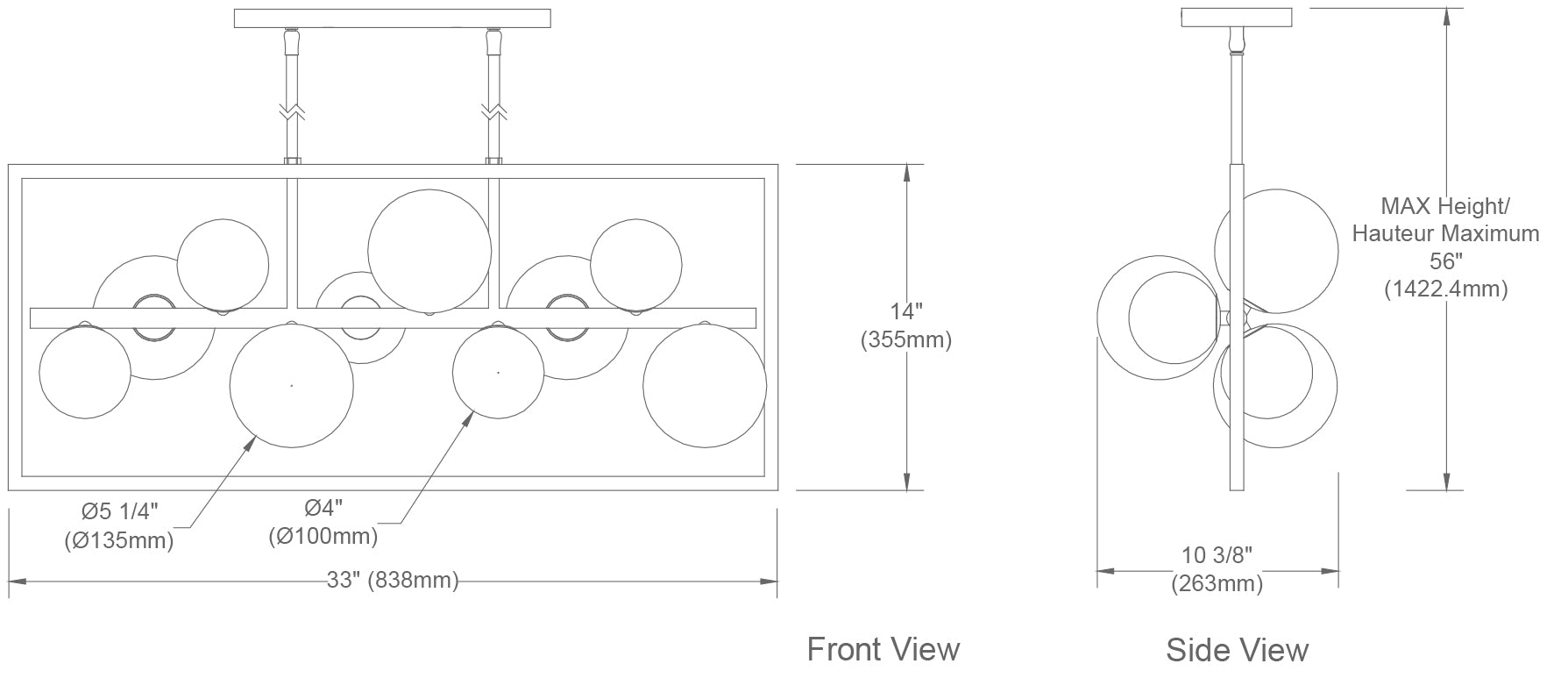 Luminaire suspendu | GLASGOW — 33 po