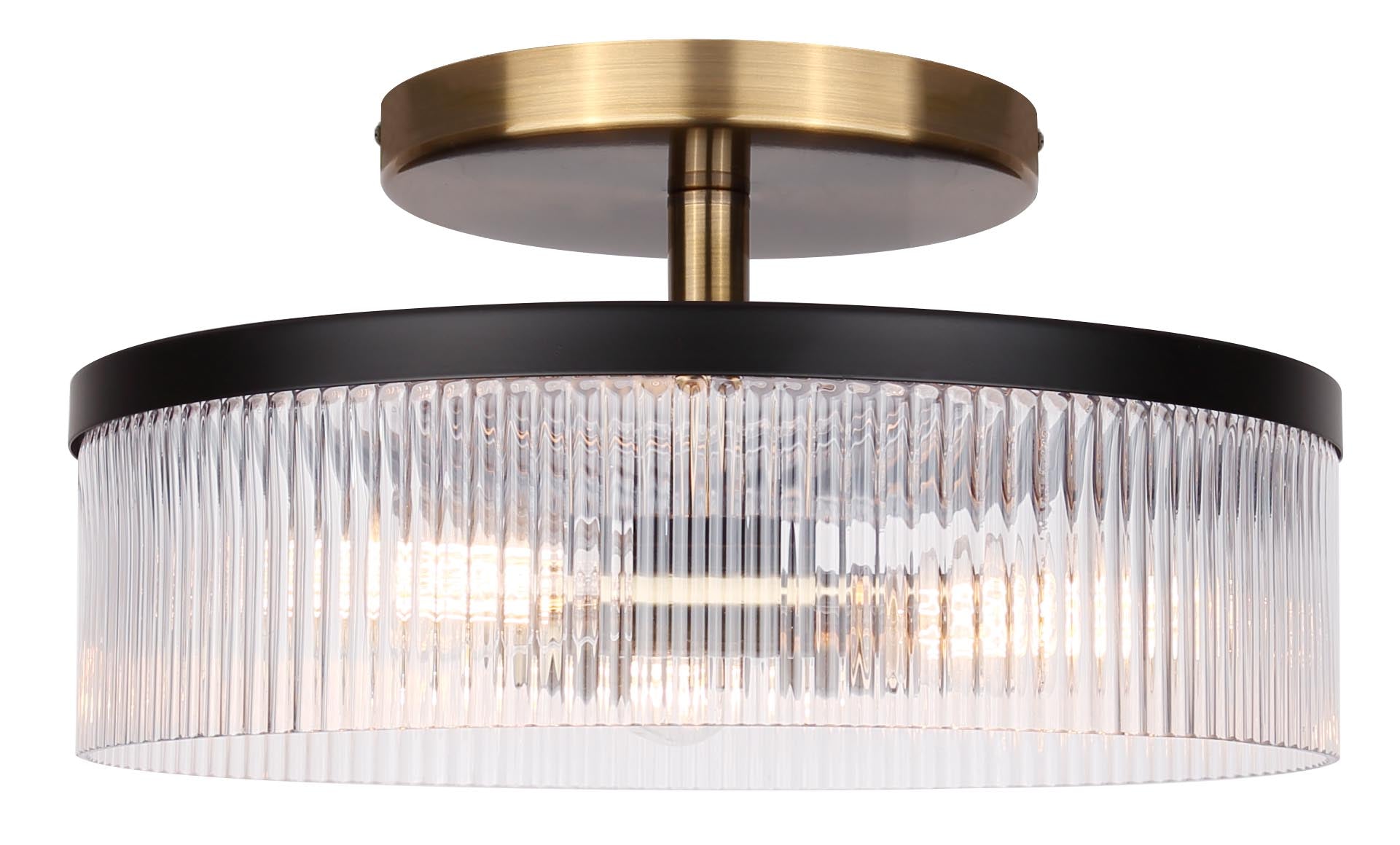 JENNER Semi plafonnier Noir, Or - ISF1143A03BKG | CANARM