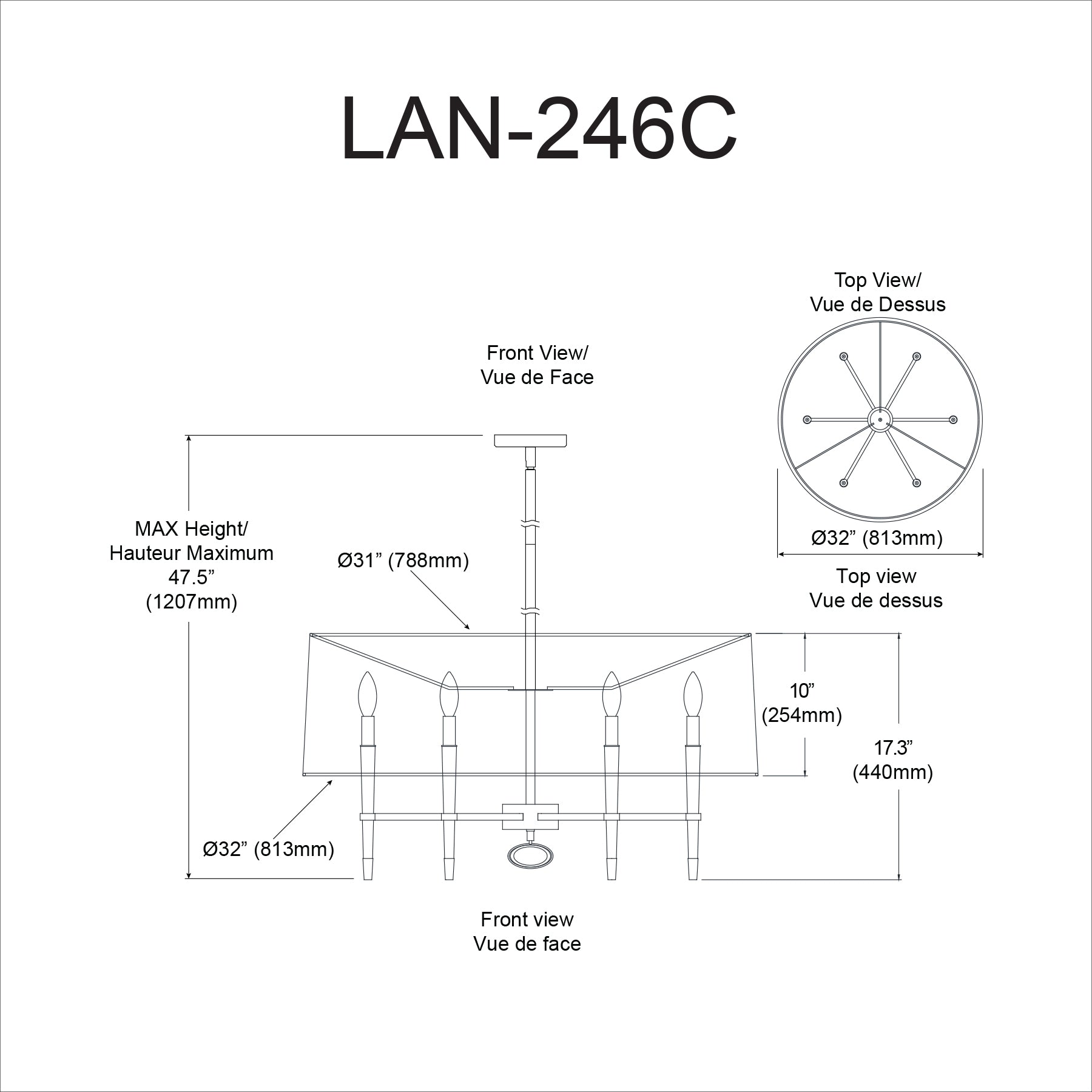 Luminaire suspendu Chrome poli | LANGFORD